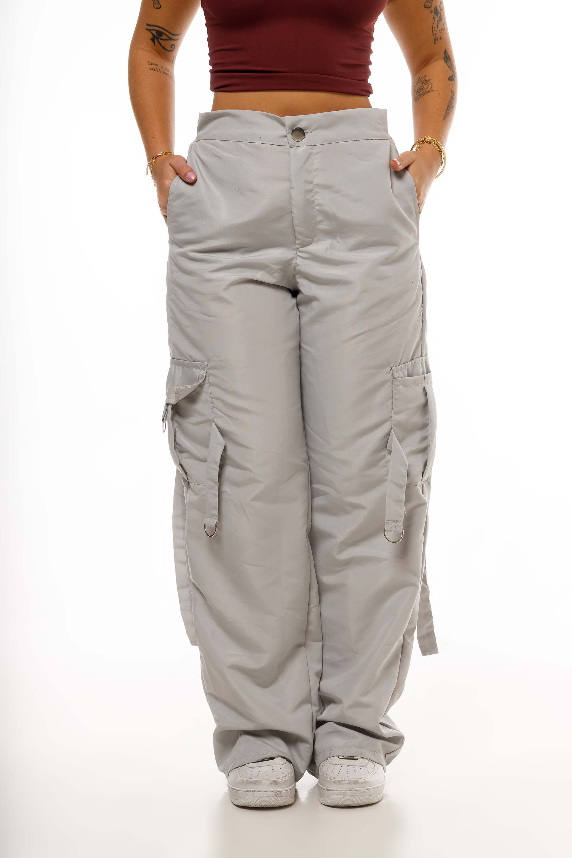 CALÇA CARGO TACTEL CINZA