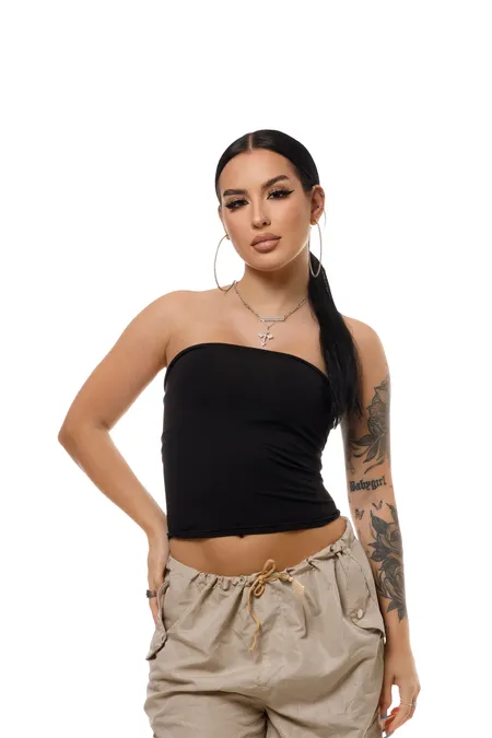 TUBE TOP PRETO